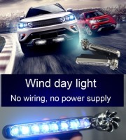 Wind powered universal DRL blue colour LED Lights 2 pis